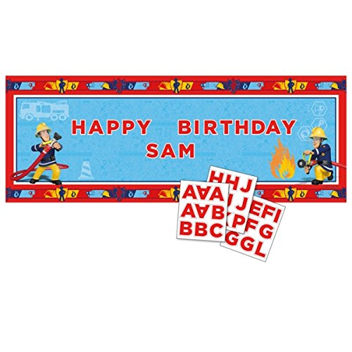 Amscan International 1,2 m x 45 cm Feuerwehrmann Sam Personalisierte Banner