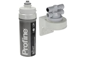 AESAMARKET Filtro Profine Silver Small Carbon Block con Argento Antibatterico + Testata PROFINE RESINE Large ATTACCHI RAPIDI da 10 mm