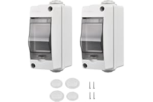 JOYOLA 2 Pezzi Quadro Elettrico Esterno Piccolo, Quadro Elettrico 2 Moduli, Scatola Stagna IP65, Con 2 Connettori, per Elettricit, Comunicazione(2 Moduli)