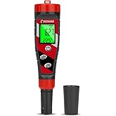 UIUZMAR pH and EC Meter for Hydroponics, Digital Pool pH Meter | 4 in 1 TDS PPM Water Meter, Conductivity and pH Meter for Cu
