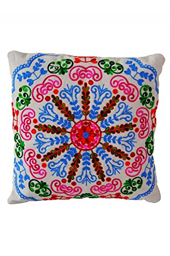 6er SET orientalische indische Kissen Zierkissen Couchkissen Dekokissen bestickt Balkis – 6 verschiedene Muster – 45x45cm inkl. Füllung - 3
