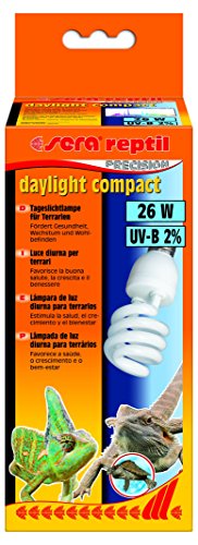 Sera 32018 Reptil Daylight Compact/26 W (2% UV B) la luz Diurna lámpara para terrarios, favorece Salud, Crecimiento y Bienestar