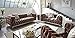 Produktbild Sofagarnitur 3-2-1 braun Chesterfield Ellon Samtstoff Knöpfung Modern Landhausstil