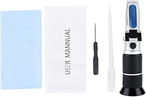 CAREDY Brix Rifrattometro, 0-90% Portatile Portatile Latte di Birra Succo di Frutta Succo di Zucchero Tester Misuratore di Contenuto di Zucchero per Miele, ape