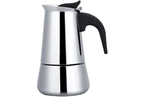Cafetière Italienne, 100ml/200ml/300ml/450ml Cafetière Italienne en Acier Inoxydable Pot de Moka Cafetière à Expresso pour Bureau et Maison(100ml)