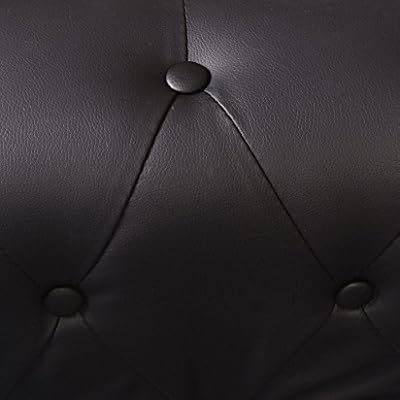 Luckyfu ce canapé Chersterfield 5 Places Cuir Artificiel Noir.Ce canapé au Design élégant et Moderne également très Comodo. canapé de séjour.