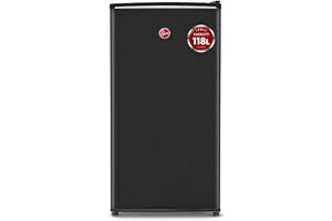 Hoover 118L Compact Single Door Refrigerator with Freezer Compartment, Adjustable Temperature Control, Reversible Door, Mini Fridge for Bedroom, Office & Hotel, 1 Year Warranty ,Black – HSD-K118-B