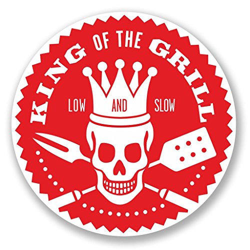 2 x BBQ King of the Grill Vinyl Aufkleber Aufkleber Laptop Reise Gepäck Auto Ipad Schild Fun # 5449 - 10cm/100mm Wide