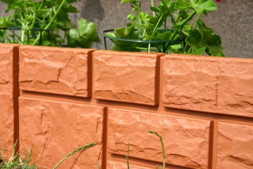 ZAUN RASENKANTE BEETEINFASSUNG STEIN 2,34 m x 20 cm terra