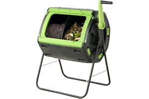 Moutta | Compostador Rotativo de Doble Celda de Gran Capacidad 180 litros ● Simplifica y acelera el compostaje ● Antiroedores