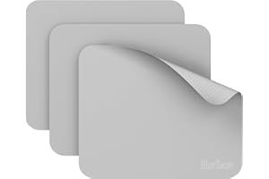 BlueSwan 3PCS Tappetino per Mouse Portatile, Morbido, Leggero e Sottile, Fondo in Silicone Antiscivolo, Adatto per Mouse Ottici e a Rotella - Grigio