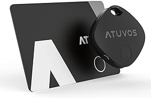ATUVOS Smart Air Tag and Wallet Tracker Card, Works with Apple Find My (iOS Only), Bluetooth Item Locator for Car keys, Bags, Luggage, Suitcase,2 Pack