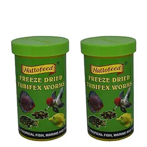 Hallofeed Freeze Dried Tubifex Worms FishFood (40 GMS - Pack of 2 Pieces)