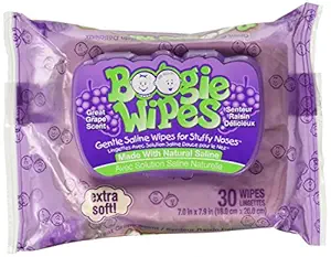 Boogie Wipes Grape Scent Extra Soft Saline Wipes - 30 CT