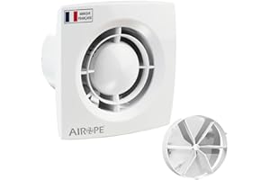 Airope - AC -100 mm Ventola Estrazione Ventilazione Standart + Valvola di non Ritorno Aria, 99 m³ /h, Silenzioso per Bagno, Wc,Cucina,Buro,Garanzia 5 ANNI.