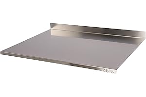 CECILUÌ Spianatoia Acciaio Inox per Impastare Tappetino Antiscivolo Tagliere da Cucina Professionale Varie Dimensioni Taglieri Pizza Piano Lavoro Tavoli Accessori Pasticceria (85x57.3 con alzatina)