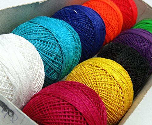 10 Stück Gewinde Mercer Baumwollhäkeln Faden Garn Handwerk Tatting Strick Stickerei - 3