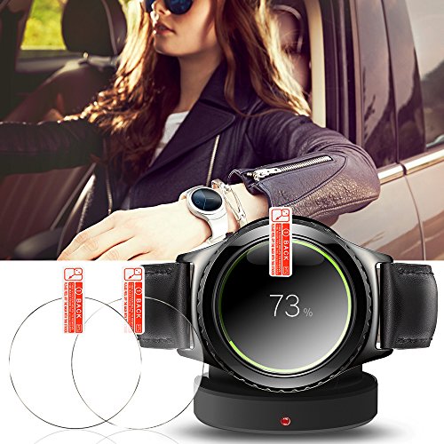 Protector de pantalla para Samsung Gear S2 reloj elegante  AFUNTA 3 paquetes vidrio templado pel  cula anti - ara  azos Escudo de alta definici  n