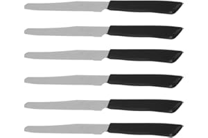 InoxBonomi 30006N Blister 6 Pezzi, Coltello Tavola 11 cm, Manico, Nero