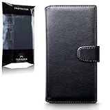 Xperia XZ Premium Case, Terrapin [ECHT LEDER] Brieftasche Case Hülle mit Standfunktion Kartenfächer und Bargeld für Sony Xperia XZ Premium Hülle Schwarz - 