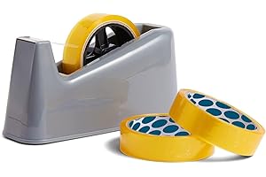 MORGAN'S DIRECT Heavy Duty Tape Dispenser Weighted Anti Slip Base - Warehouse, Home, Office - Includes 3 X 40M Tape Rolls