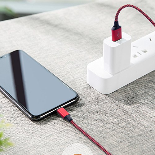 Avoalre Type C 2.0 Kabel Ladekabel USB 2.0 Type C Datenkabel für Alle Type C Geräte G G5/Lite/G5 SE,Google Nexus 5X,Microsoft Lumia950/950XL,Huawei P9/plus,Nexus 6p,Oneplus 2,HTC10,Huawei Honor V8 usw 2Pack 2M ( Schwarz mit Rot) - 6