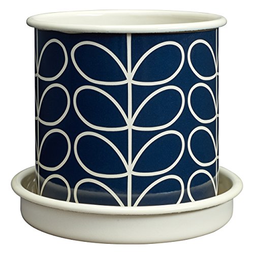 Orla Kiely Medium Linear Stem "Grau Design" Pflanztopf – Mehrfarbig