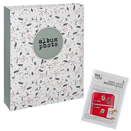Silley Set mit Fotoalbum + 3 magnetischen Bilderrahmen, Aleatoire, 200 PHOTOS + 3 Cadres Aimantés