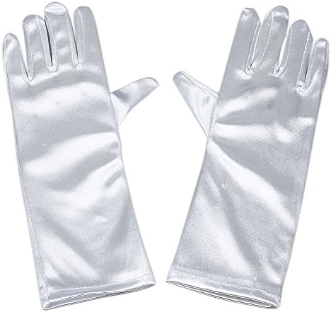 RUNHENG Stretchy Satin Child Size Long Gloves, 24cm