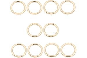 MUCHENG Pack of 10 O Ring Round Spring Gate Carabiner Snap Clip Trigger Spring Keyring Buckle Spring coil