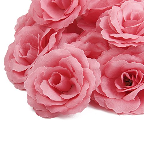 20 Stueck Rosa Rosenkoepfe Kunstseideblume, Hochzeit Garten Dekor Diy - 5