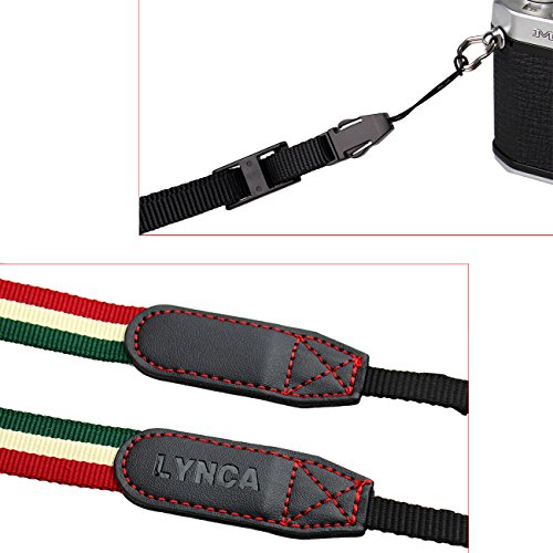 LYNCA Sangle d   paule   Ceinture de cou   Bandouli  re en nylon PU antid  rapante pour SLR DSLR appareil photo Nikon Canon Pentax Sony