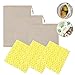 Produktbild TEEPAO Wiederverwendbare Produkt-Beutel, Bio-Baumwollgewebe, recycelbare Verpackung, maschinenwaschbar, 6 Stück Zero-Abfall-Beutel, 3 Beutel mit Bienenwachs, Frischhaltetuch gelb