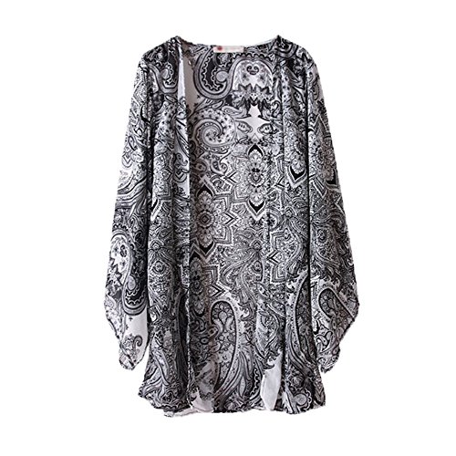 Kobwa(TM) Women Retro Floral Printed Chiffon Beach Swimwear Cover Ups with Kobwa's Keyring