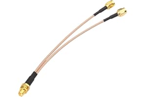 Superbat Splitter SMA Câble RPSMA Mâle Vers Double Splitter SMA Mâle 2 Voies RG316 Faible Perte RG316 Type V 50 Ohms, Avec Connecteur SMA de 15 cm, Adapté Pour Caméras, Antennes, Routeurs, Radios, Etc