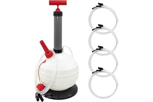 RATSTONE Pompe Vidange Huile Moteur 6L,Seringue a Huile,Équipée d'un Socle Amélioré Et De Quatre Types De Tuyaux,Pompe à Huile Adaptée Aux Voitures,Bateaux,Tondeuses à Gazon Et Autres Équipements