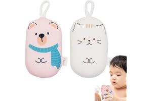 QOWIJEX 2 Pezzi Spugne da Bagno per Neonati, Simpatiche Per Il Bagnetto Dei Bambini E Dei Neonati, Spugna Ultra Assorbente, Spugna Ultra Assorbente, Spugne Riutilizzabili E Lavabili