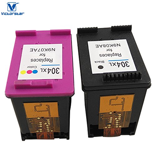 VICTORSTAR @Remanufactured Tintenpatronen Mit Sichtbarem Tintenfüllstand für HP 304XL – (Schwarz +Tri-Color ) hohe Ausbeute für HP DeskJet 3720 3730 3732 Tintenvorteil 3700 MFP - 3