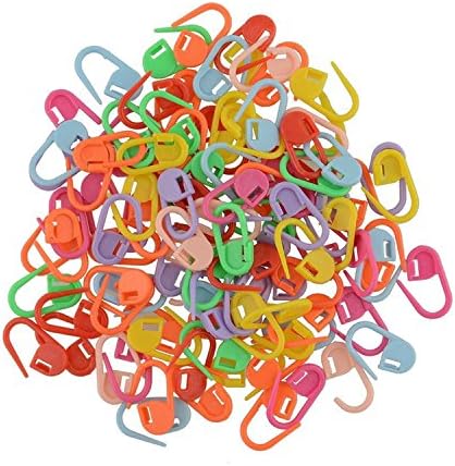 EUGU Plastic Small Buckles Safety Pins Mark Buckle Sweater Weaving Tools DIY Handmade Material Knitting Mix Color Craft Crochet Locking Stitch Needle Clip
