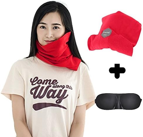 Portable Folding Travel Pillow For Airplane Car Train And Bus Sleep Pillow +3D Eye Mask