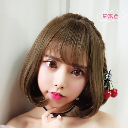 girl wig/air short bangs wig/simulation of natural wigs wig/Button PEAR head curly hair wig-E