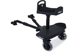 Daliya® Stepiyo Buggy & Kinderwagen Board Trittbrett Mitfahrbrett Kiddy Board Universal Glider Anhänger, Geschwisterboard mit Hängeriemen, Sitzeinheit für Kinderwagen (mit Sitz)