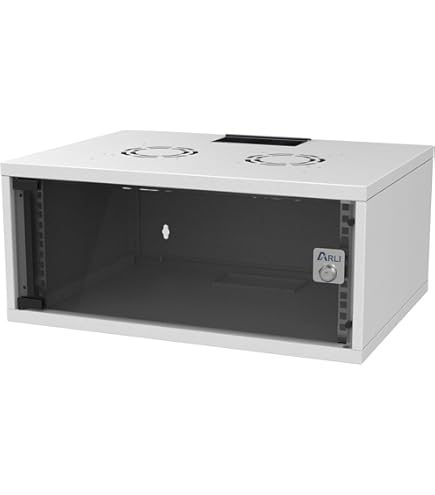 Lanberg Armadio Rack 19" Montaggio A Parete 4U+3U/540X200 Basso Profilo Grigio (montato