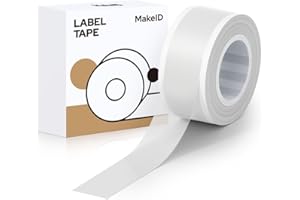 ‎MAKEID MakeID Etikettenband Kompatibel für L1/ E1 Selbstklebendes Kunststoff als Schriftbänder Ersatz 0.47" x 13' (12mm x 4m) Transparent