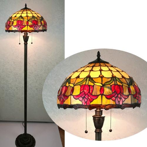 Stylish Floral Style Tiffany Styled Floor Lamp 16"