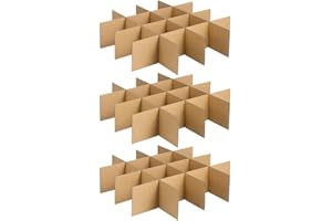Osaladi 3 Packs Mug Boxes Packaging Cardboard Box Dividers for Shipping and Moving Wine Glass Packing Inserts Compartments for Kitchen Delicate Item Protection, 12 Small Compartments