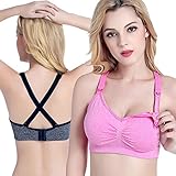 FeelinGirl 2-er Damen Still-BH Schwangerschaft Still BHs ohne Bügel nahtlose Umstandsmode Unterwäsche S M L XL - 3