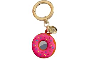 BCBF Donut Coque Compatible avec Apple GPS Locator Protection Contre Les Chutes Porte-clés Design Mignon Mini Coque pour AirTags Tracker (Rose Rouge)