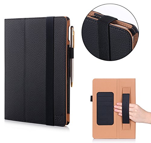 iPad Pro Hülle,iPad Pro 9.7 Hülle,Fyy® [Super Functional Series] Hochwertige Kunstleder Hülle mit elastitcher Handschlaufe und Halterungen für Karten, Notizen für iPad Pro 9.7 Zoll (2016 Edition),Schwarz (mit automatischer Schlaf/ Weck-Funktion) - 9
