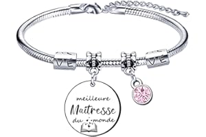 XQXQXZ Cadeau Maitresse Bracelet Maîtresse Cadeau Maitresse d'école Cadeau Bracelet Femme Cadeau de fin d'année Scolaire Cadeau Maîtresse école